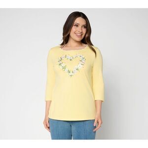Quacker Factory Women's Top Sz 2XS (XXS) Make Your Selection: Yellow